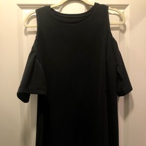SOLD Black Dress with Ruffle Sleeve